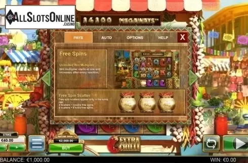 Paytable 5. Extra Chilli from Big Time Gaming