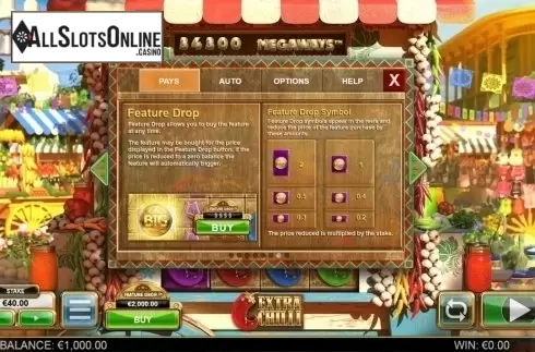 Paytable 7. Extra Chilli from Big Time Gaming