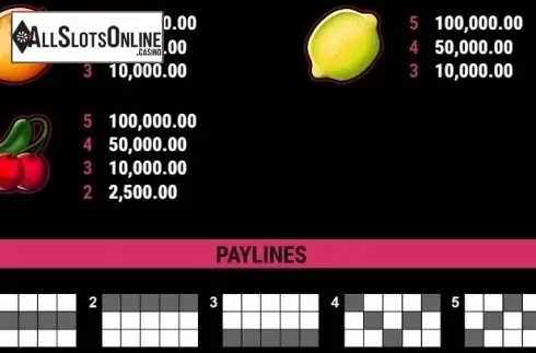 Paytable 2. Fancy Fruits GDN from Gamomat