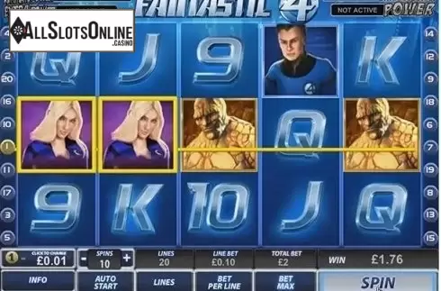 Win Screen. Fantastic Four from Playtech