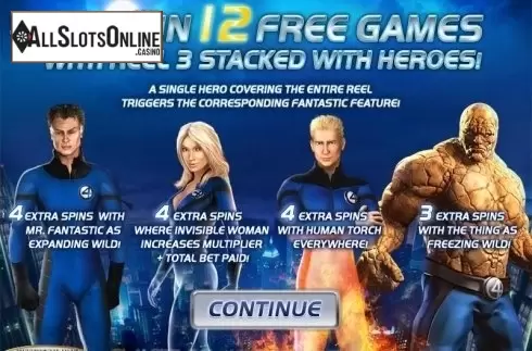 Choose Feature. Fantastic Four from Playtech