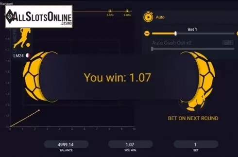 Win screen 2. Football Manager from Evoplay Entertainment
