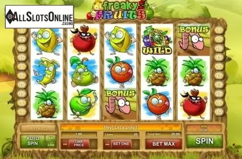 Game Workflow screen. Freaky Fruits from Skywind Group