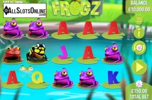 Reels screen. Frogz from Games Warehouse