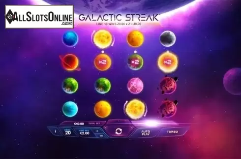 Wild win screen 2. Galactic Streak from Playtech