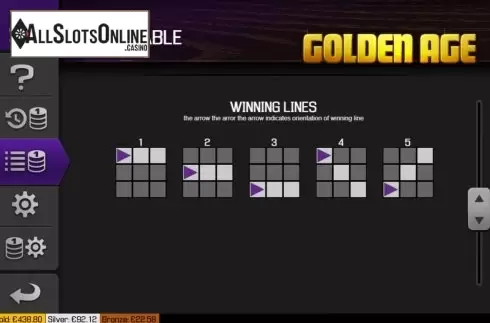 Paytable screen 2. Golden Age (Apollo Games) from Apollo Games
