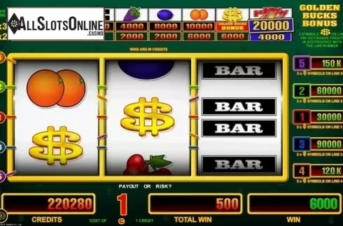 Reel Screen 1. Golden Bucks from Belatra Games