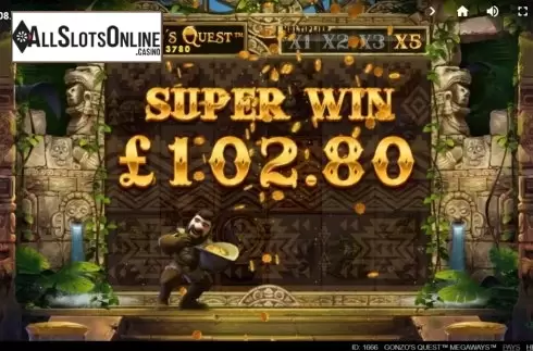 Super Win. Gonzo's Quest Megaways from Red Tiger