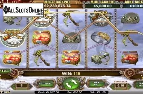 Win screen. Hall of Gods from NetEnt