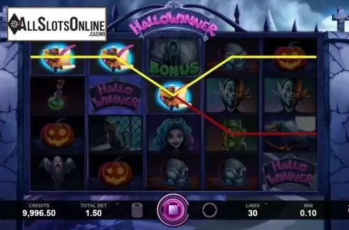 Win Screen. Hallowinner from Caleta Gaming