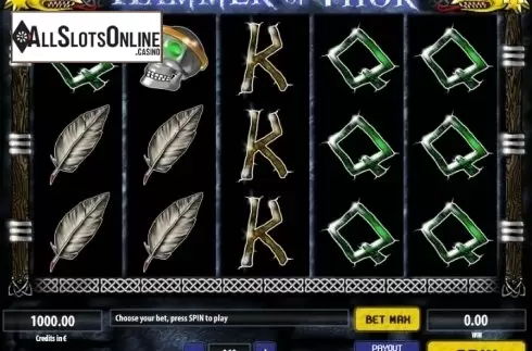 Reel screen. Hammer Of Thor from Tom Horn Gaming