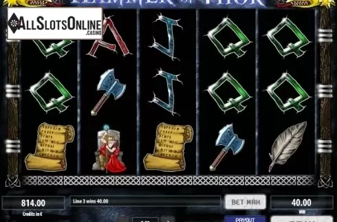 Wild Win screen. Hammer Of Thor from Tom Horn Gaming