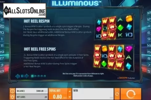 Paytable 1. Illuminous from Quickspin