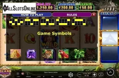 Pay lines 2. Island Princess Quad Shot from Ainsworth