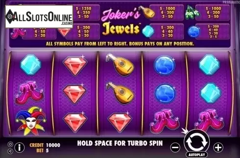 Main game. Joker's Jewels from Pragmatic Play