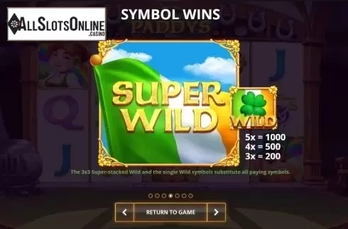 Paytable 3. Keeping Up with the Paddys from Cayetano Gaming