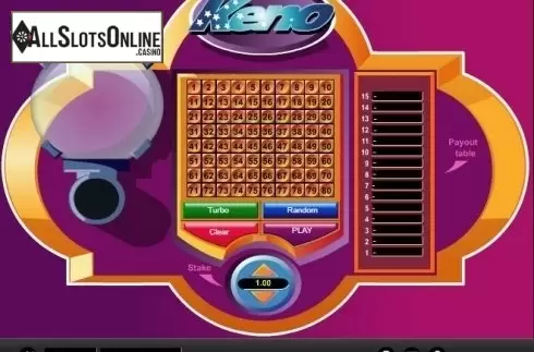 Game Screen 1. Keno (1x2gaming) from 1X2gaming