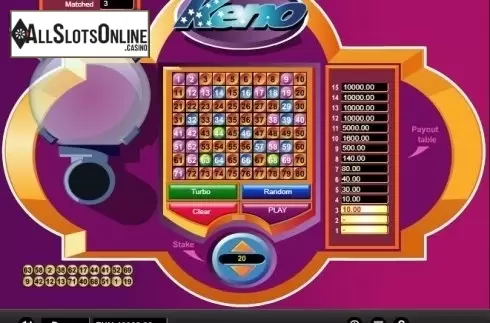 Win Screen. Keno (1x2gaming) from 1X2gaming