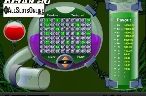 Game Screen 2. Keno Lab from 1X2gaming