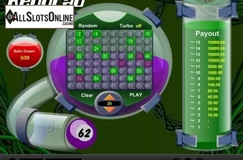 Game Screen 3. Keno Lab from 1X2gaming