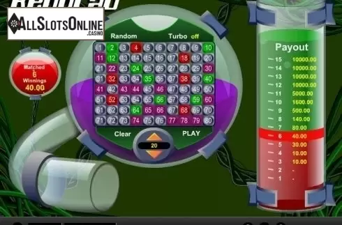 Win Screen. Keno Lab from 1X2gaming