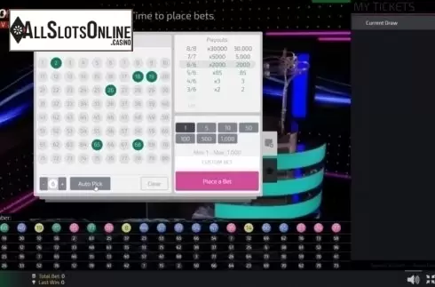 Game Screen. Keno Live Casino (Ezugi) from Ezugi