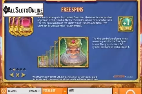 Paytable 2. King Colossus from Quickspin