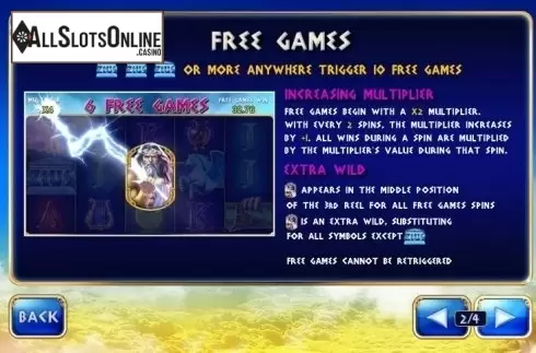 Paytable 2. Age of the Gods King of Olympus from Playtech