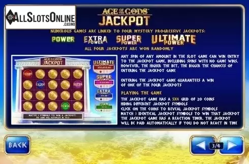 Paytable 3. Age of the Gods King of Olympus from Playtech