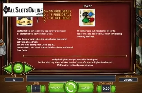 Paytable 1. Kings of Chicago from NetEnt
