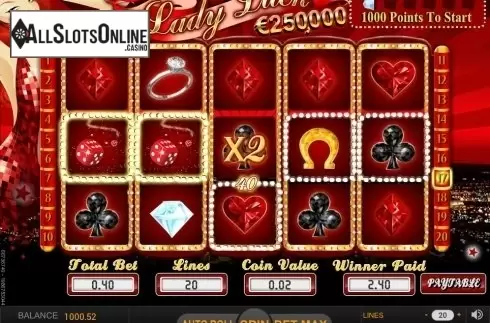 Wild Win screen. Lady Luck (SkillOnNet) from SkillOnNet