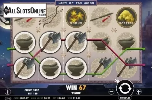 Win Screen . Lady of the Moon from Pragmatic Play