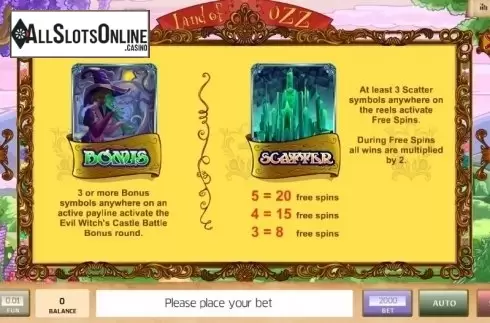 Features. Land of Ozz from InBet Games