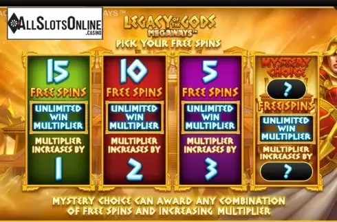 Free Spins. Legacy Of The Gods Megaways from Blueprint