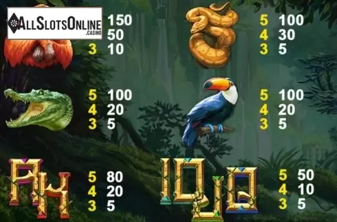Paytable 2. Legacy of the Tiger from Playtech Origins