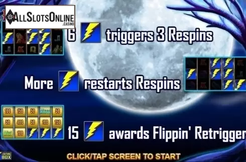 Start Screen. Lightning Horseman from Lightning Box