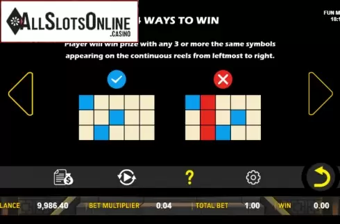 Paytable 3. Long Men Treasure from Aspect Gaming