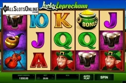 Reels screen. Lucky Leprechaun (Microgaming) from Microgaming
