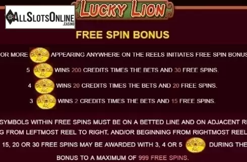Paytable 1. Lucky Lion (JDB168) from JDB168