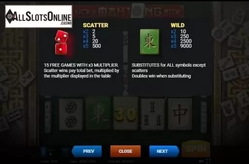 Paytable 2. Lucky Mahjong Box from Evoplay Entertainment
