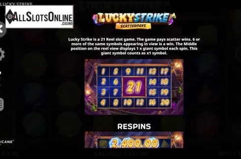 Features . Lucky Strike (Leander Games) from Leander Games