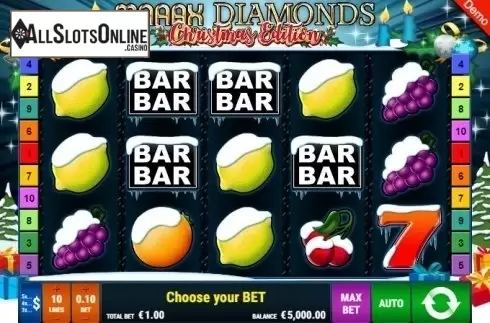 Reel Screen. Maaax Diamonds Christmas Edition from Gamomat