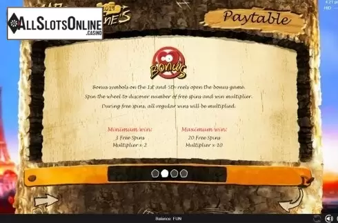 Paytable 2. Mad 4 Valentine's from Espresso Games