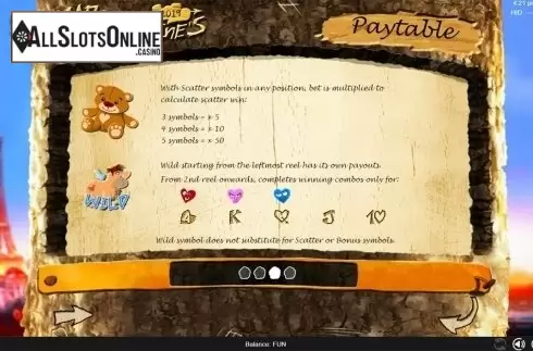 Paytable 3. Mad 4 Valentine's from Espresso Games