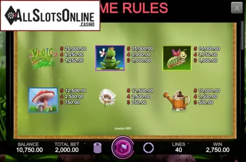 Paytable. Magic Forest (Caleta Gaming) from Caleta Gaming