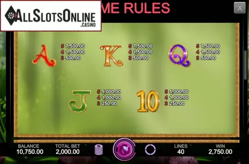 Paytable 2. Magic Forest (Caleta Gaming) from Caleta Gaming