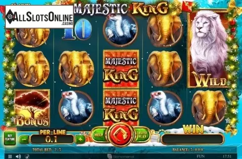 Reel Screen. Majestic King Christmas Edition from Spinomenal
