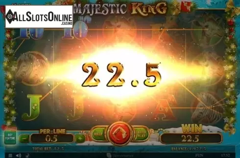 Win Screen. Majestic King Christmas Edition from Spinomenal