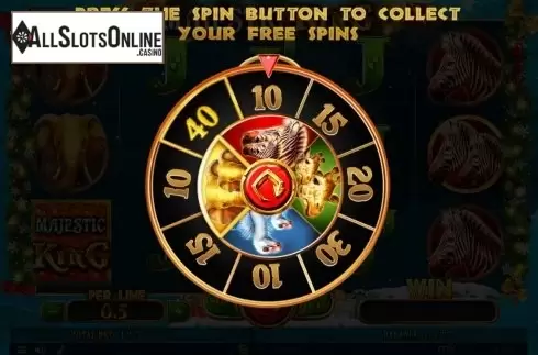 Bonus Wheel. Majestic King Christmas Edition from Spinomenal