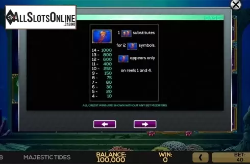 Paytable 3. Majestic Sea 2 from High 5 Games
